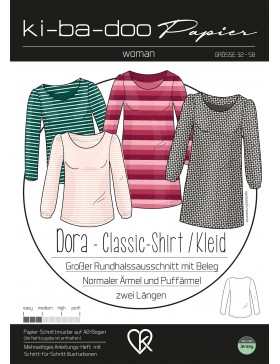 Schnittmuster Dora Classic Shirt oder Kleid Damen Kibadoo