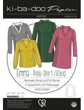 Schnittmuster Emma Polo Shirt oder Kleid Damen Kibadoo