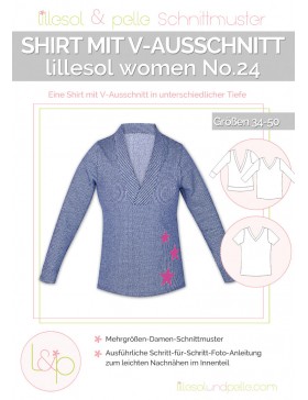 Schnittmuster Lillesol & Pelle Shirt / Pullover mit V-Ausschnitt...