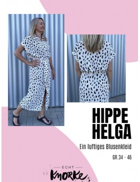 Schnittmuster Hippe Helga Kleid Blusenkleid Damen Echt Knorke