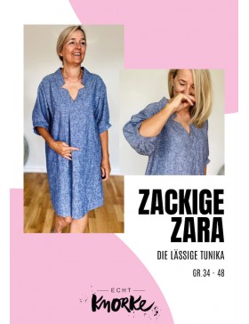 Schnittmuster Zackige Zara Kleid lässige Tunika Damen Echt Knorke