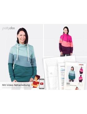 Schnittmuster Faye Colourblocking Sweater Pulli Pattydoo