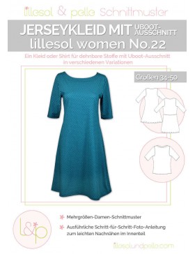 Schnittmuster Lillesol Women No 22 Jerseykleid mit Uboot-Ausschnitt